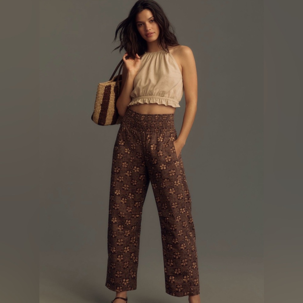 The Reese Smocked Pull-On Barrel Pants